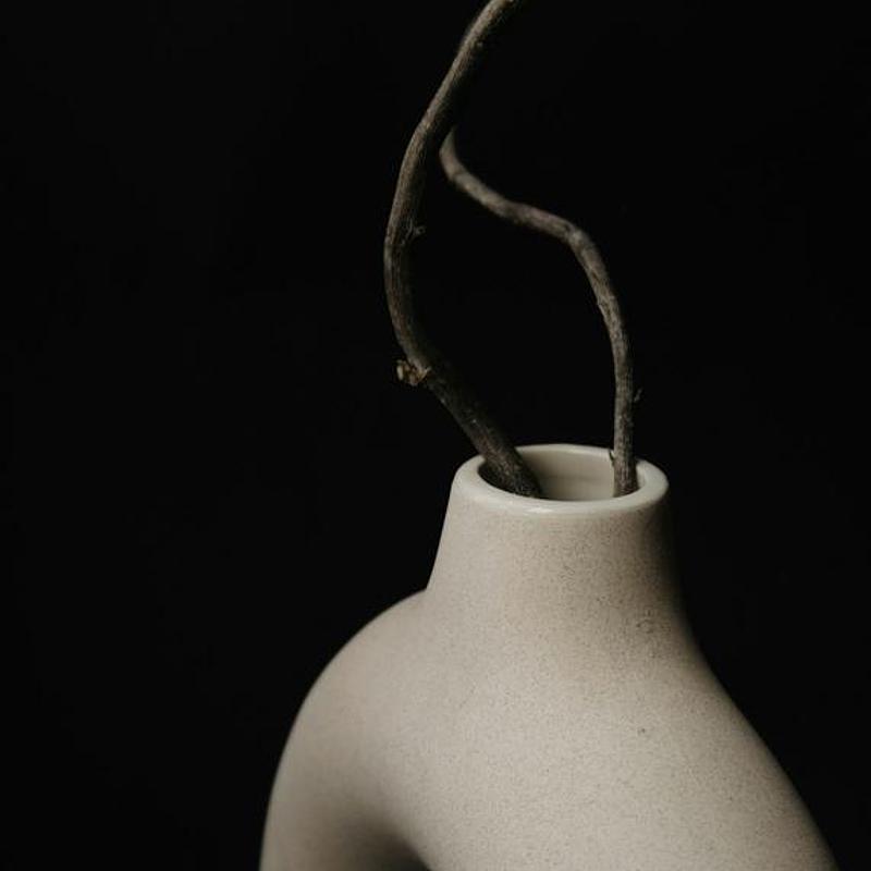 White slip serving bowl