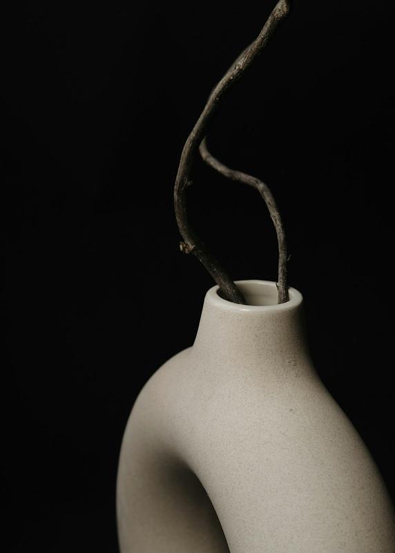 White slip serving bowl