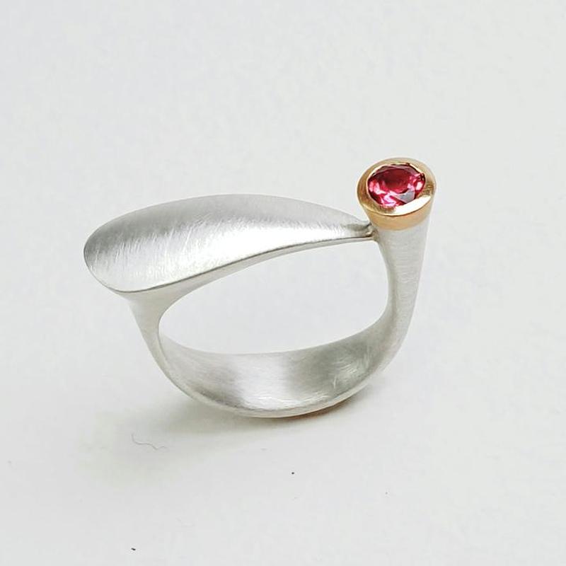 Flat ring in recycled silver