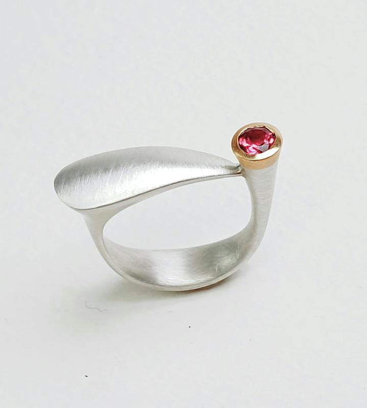 Flat ring in recycled silver