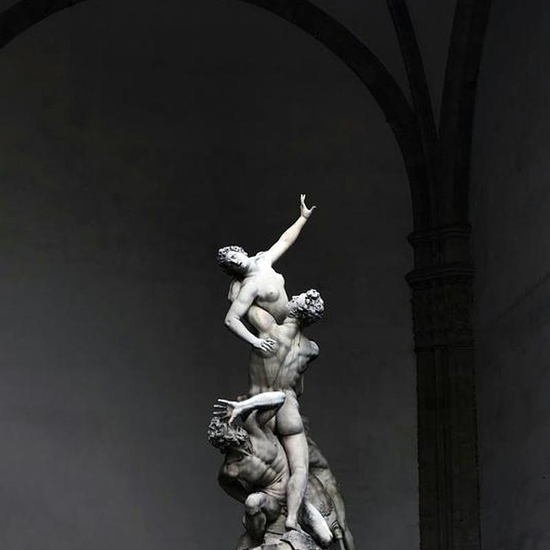 Fern, relief in white plaster